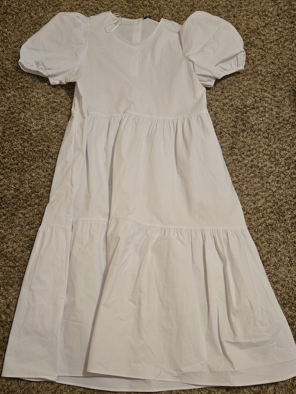 M&S Women's White Puff-Sleeve Tiered Maxi Dress